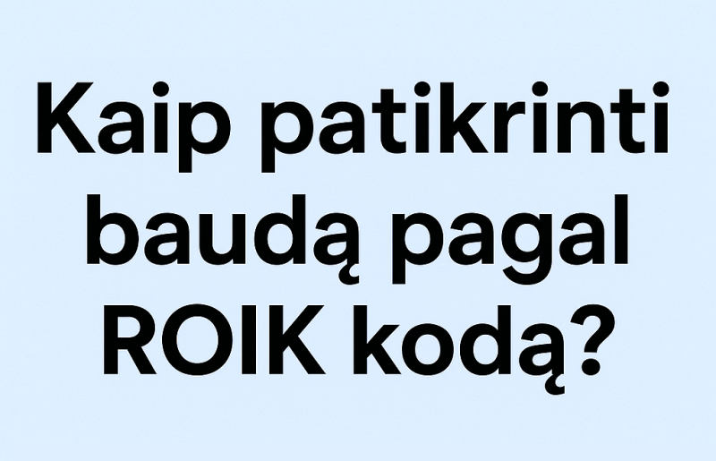 Kaip patikrinti baudą pagal ROIK kodą?
