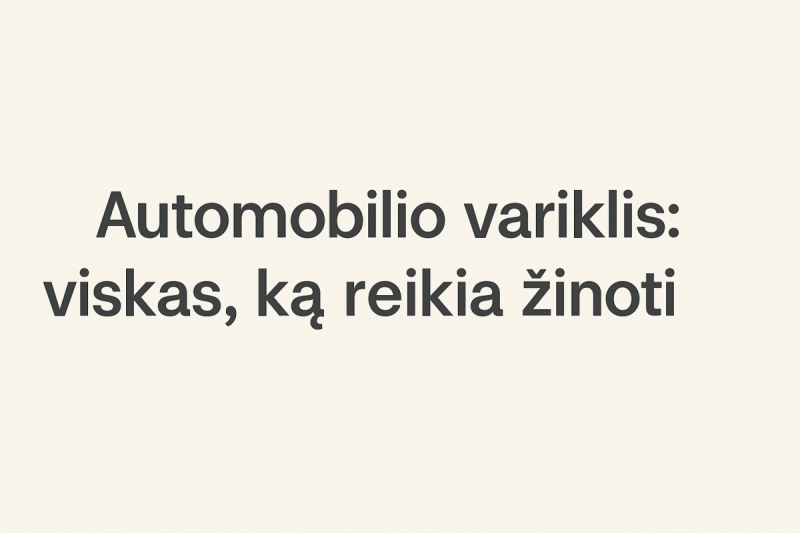 Automobilio variklis: viskas, ką reikia žinoti