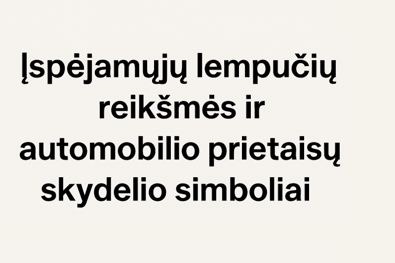 Įspėjamųjų lempučių reikšmės ir automobilio prietaisų skydelio simboliai