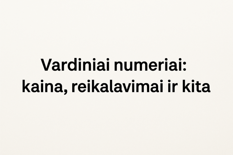 Vardiniai numeriai: kaina, reikalavimai ir kita