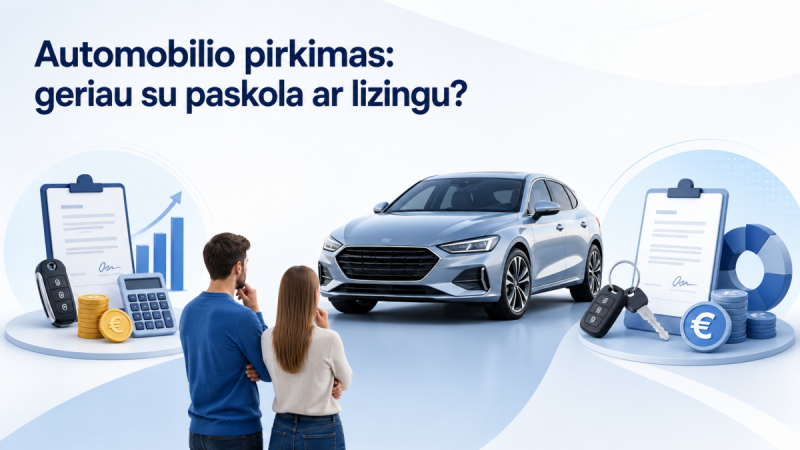 Automobilio pirkimas: geriau su paskola ar lizingu?